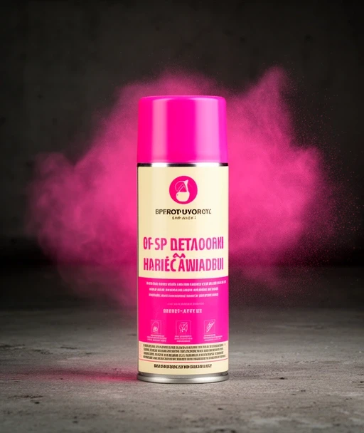 Pink spray can
