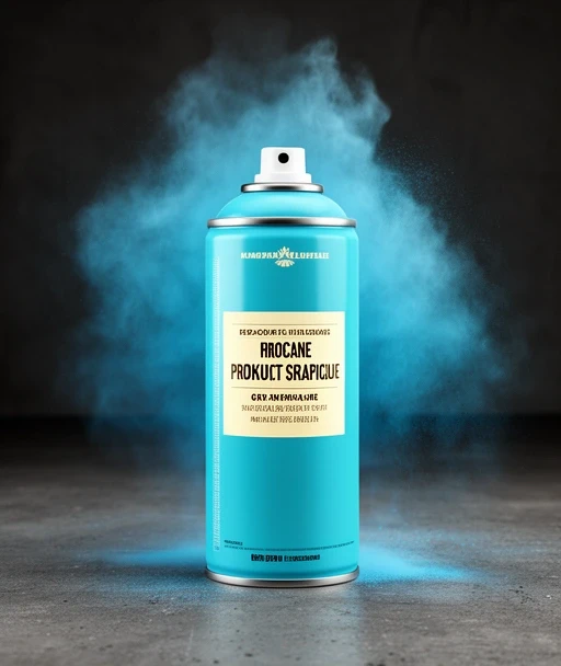 Cyan spray can